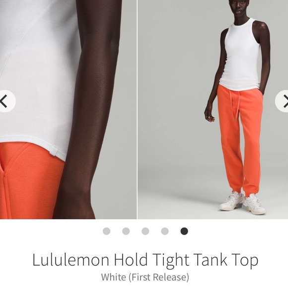 Lululemon Hold Tight Tank Top White 2022 Style: W1DP5S Modal Stretch High Neck 6 - Picture 1 of 6